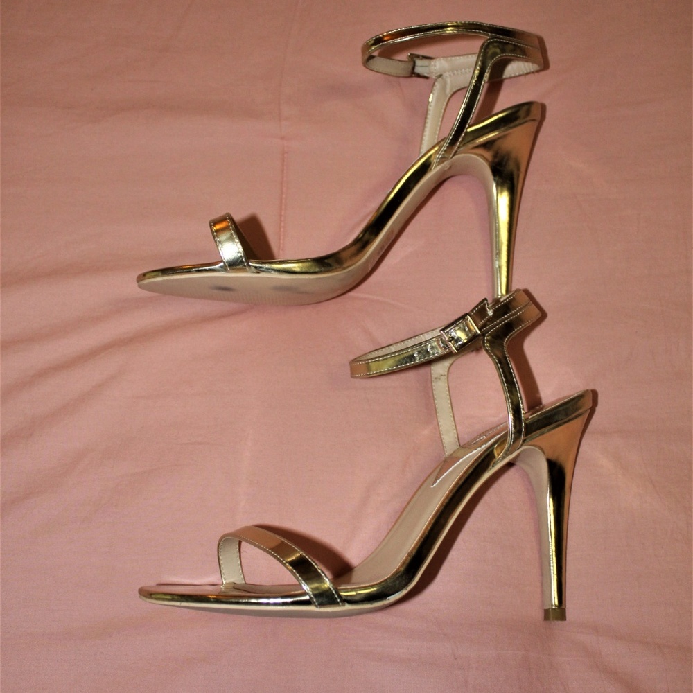 Metallic Gold Heeled Sandals